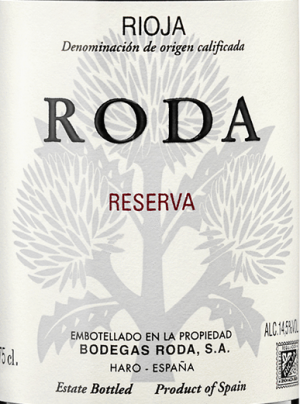 Bodegas Roda, Roda Reserva, Rioja 2015