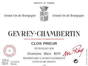 Domaine Marc Roy, Clos Prieur, Gevrey-Chambertin 2017