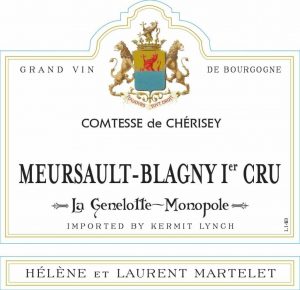 Domaine Comtesse de Cherisey, Meursault-Blagny 1er Cru La Genelotte Monopole 2015